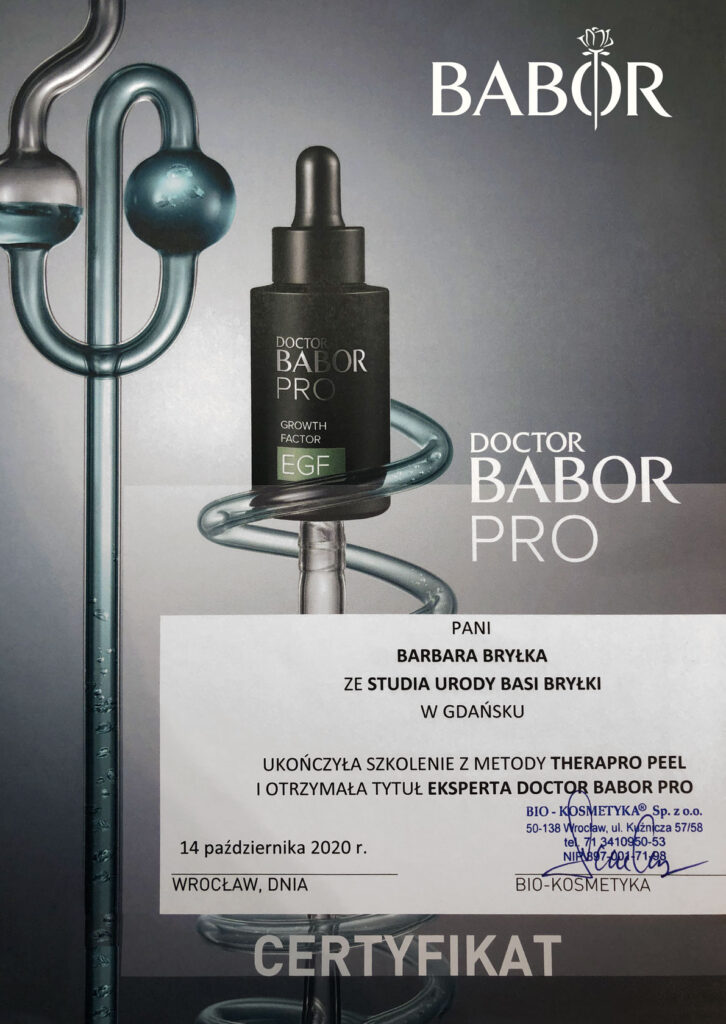 Certyfikat Doctor Babor Pro - Basia Bryłka