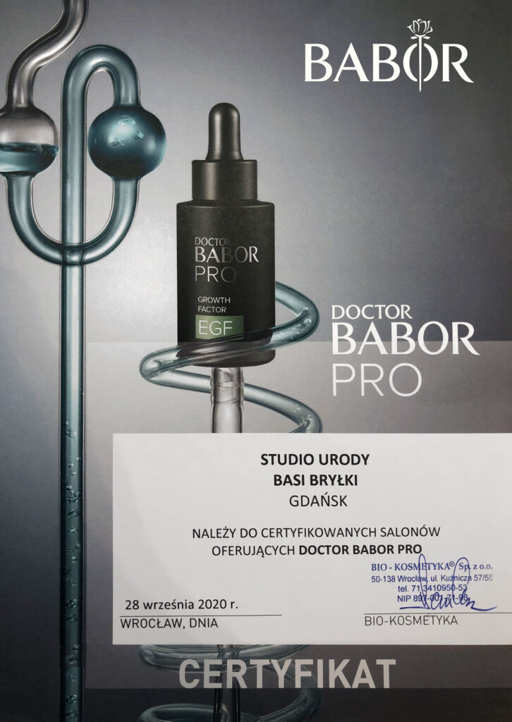 Certyfikat Doctor Babor Pro - Studio Urody